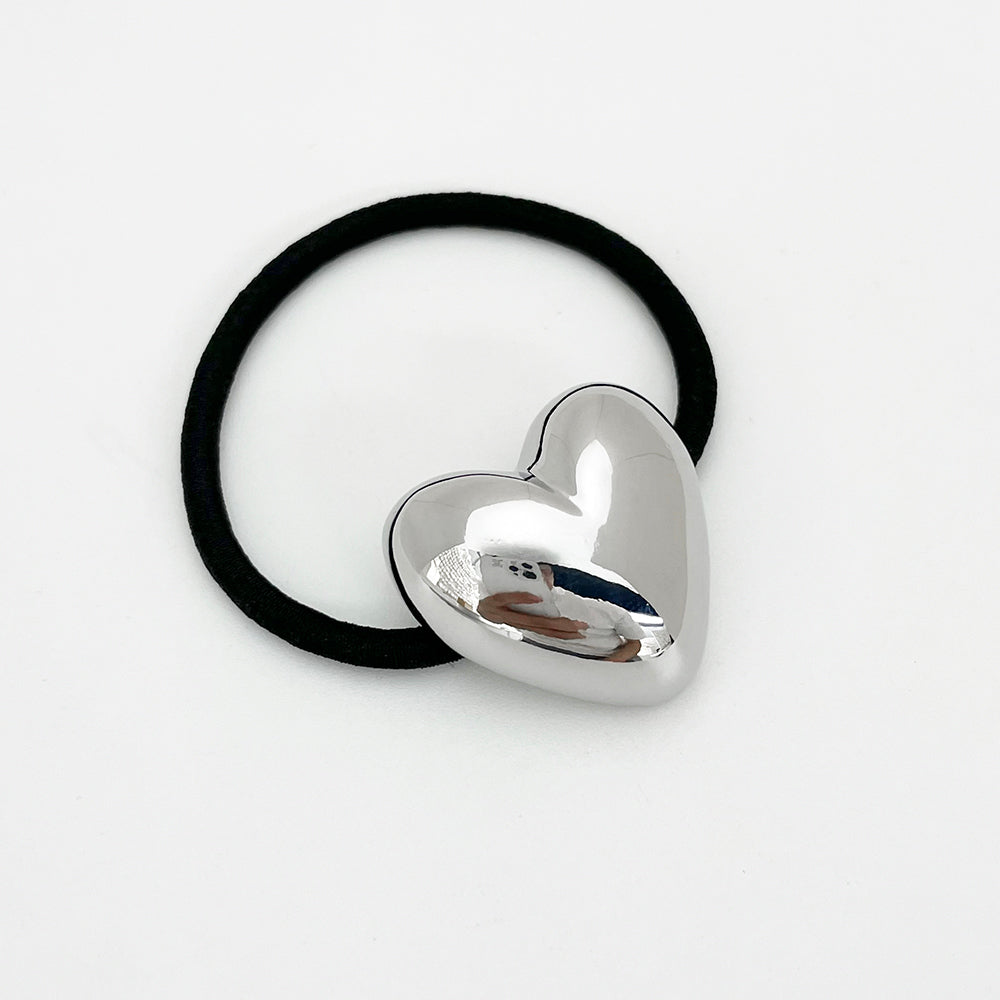 Women's Elegant Heart Shape Alloy Elastic Band Hair Tie