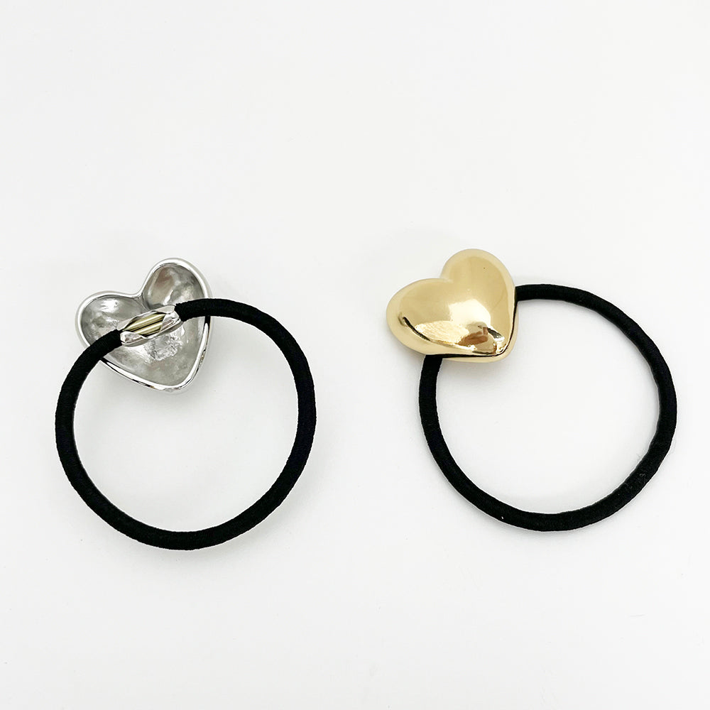 Women's Elegant Heart Shape Alloy Elastic Band Hair Tie