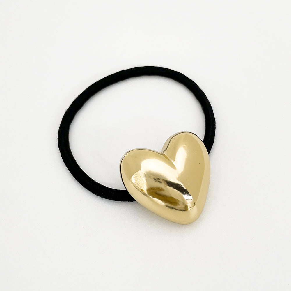 Women's Elegant Heart Shape Alloy Elastic Band Hair Tie