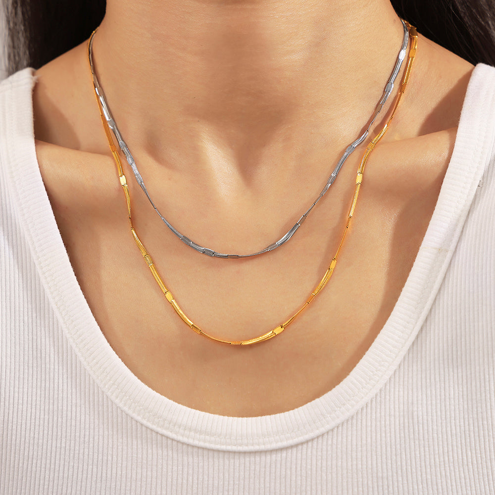 Modern Style Simple Style Solid Color Titanium Steel Necklace