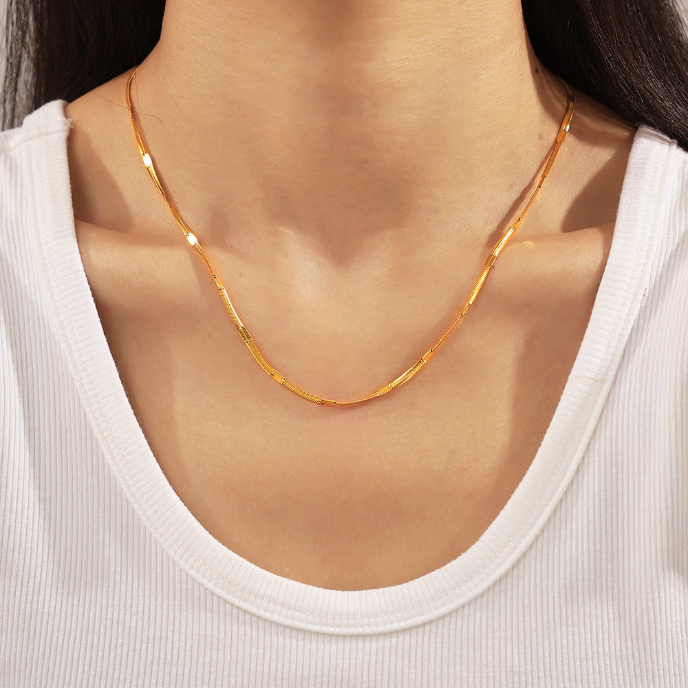 Modern Style Simple Style Solid Color Titanium Steel Necklace