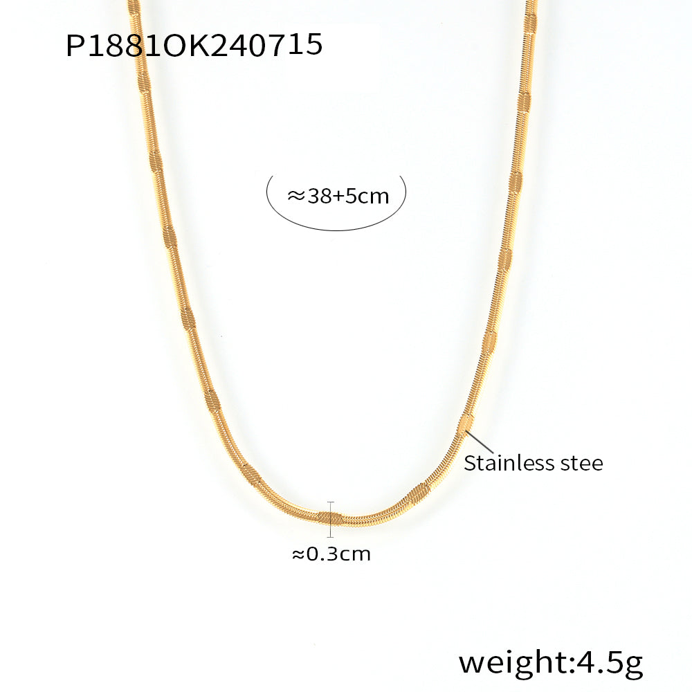 Modern Style Simple Style Solid Color Titanium Steel Necklace