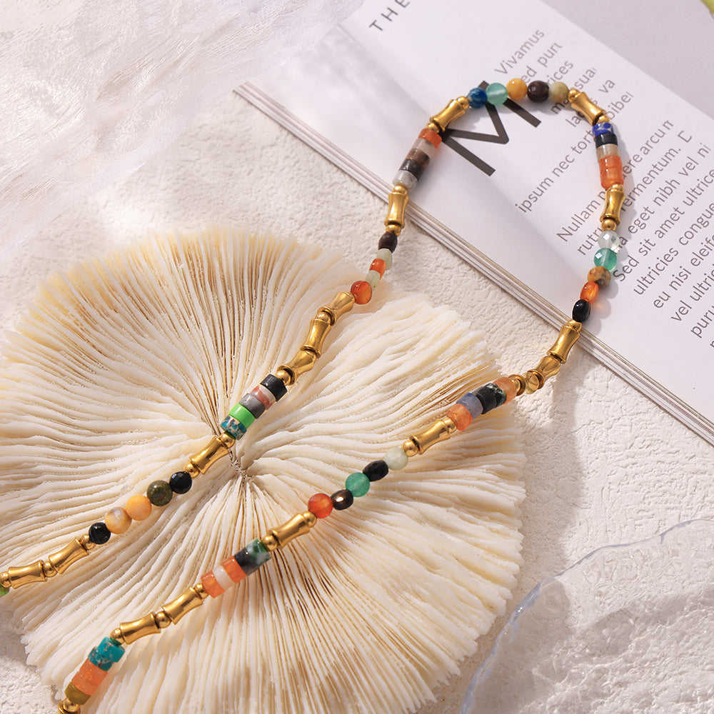 Elegant Bohemian 304 Stainless Steel Beaded Necklace