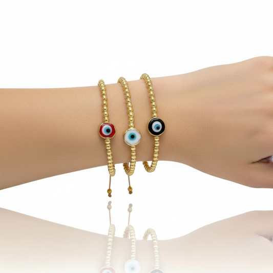 Βραχιόλι με αιματίτη και στρογγυλό μάτι