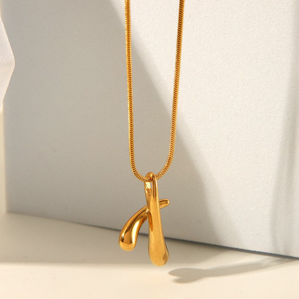 304 Stainless Steel 18K Gold Plated Irregular Pendant Necklace