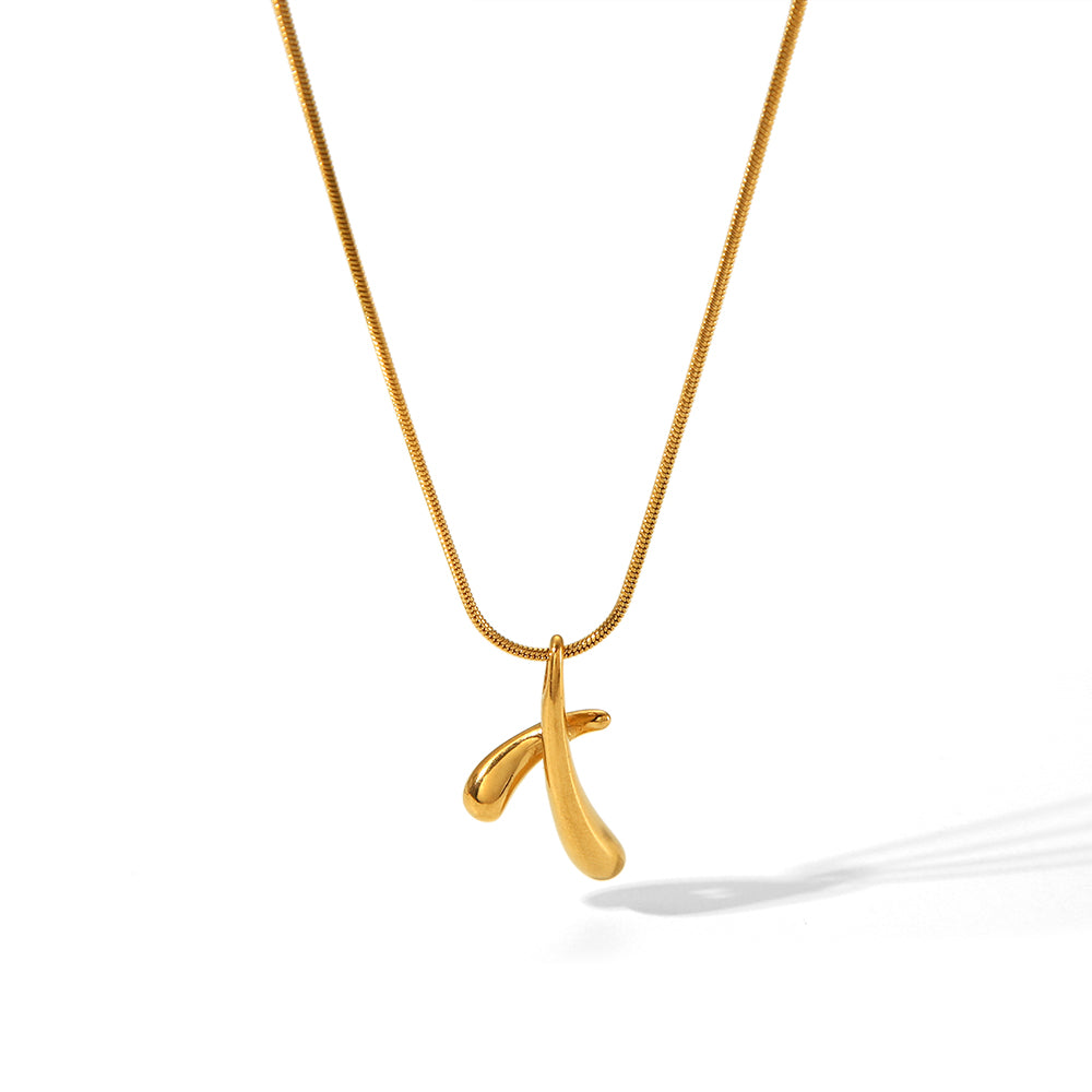 304 Stainless Steel 18K Gold Plated Irregular Pendant Necklace