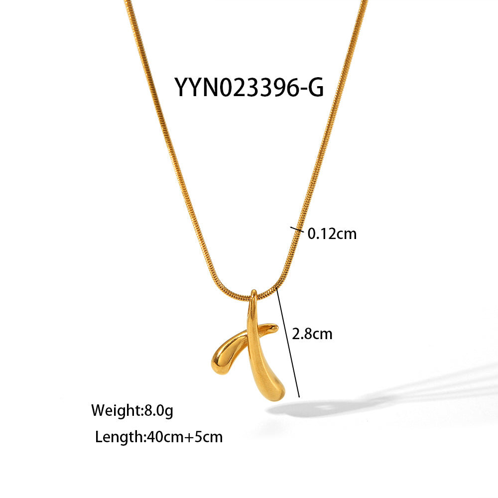 304 Stainless Steel 18K Gold Plated Irregular Pendant Necklace