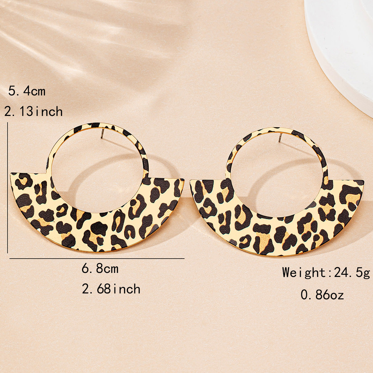 Elegant Vintage Style Round Leopard Ferroalloy Ear Studs