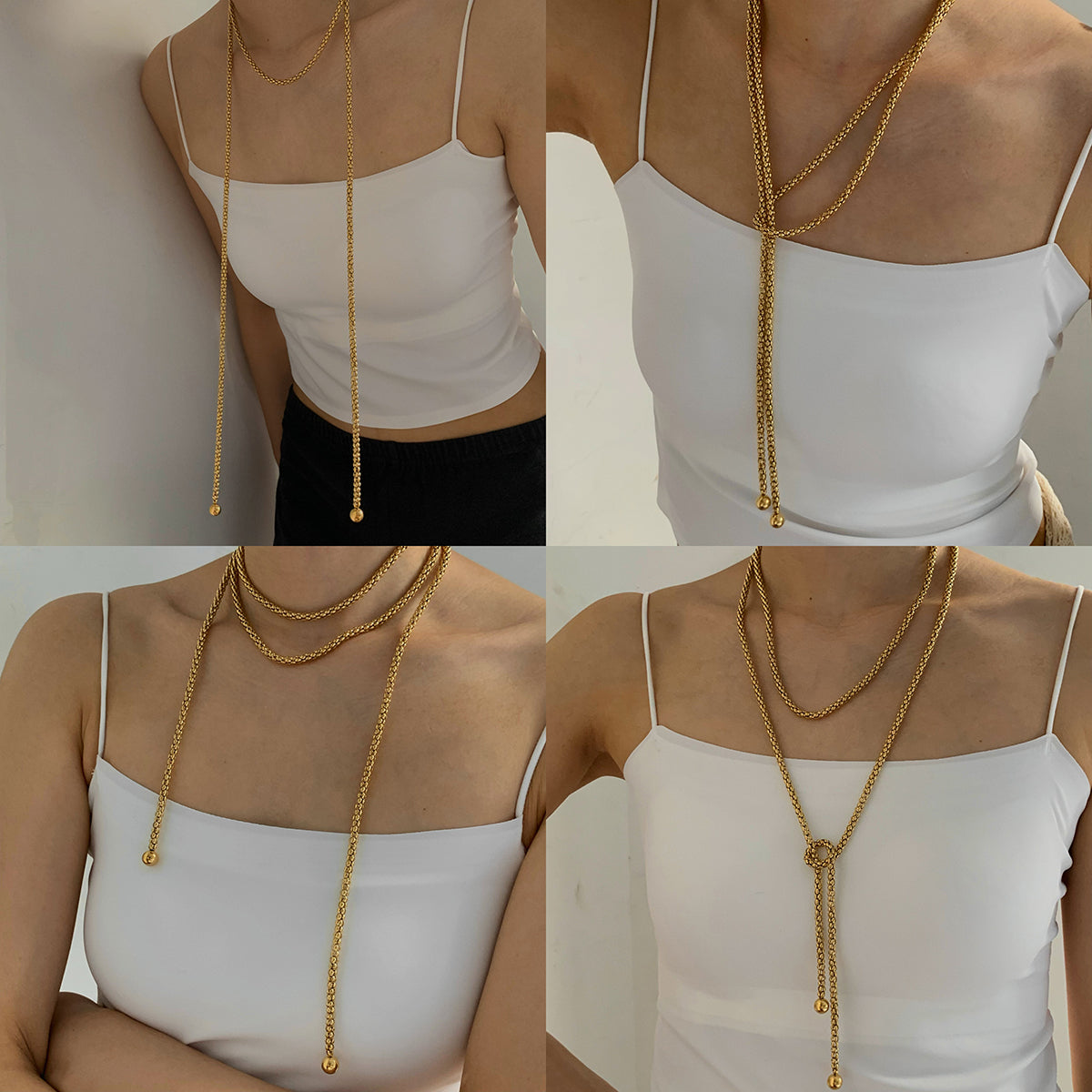 Modern Style 304 Stainless Steel Chain Necklace