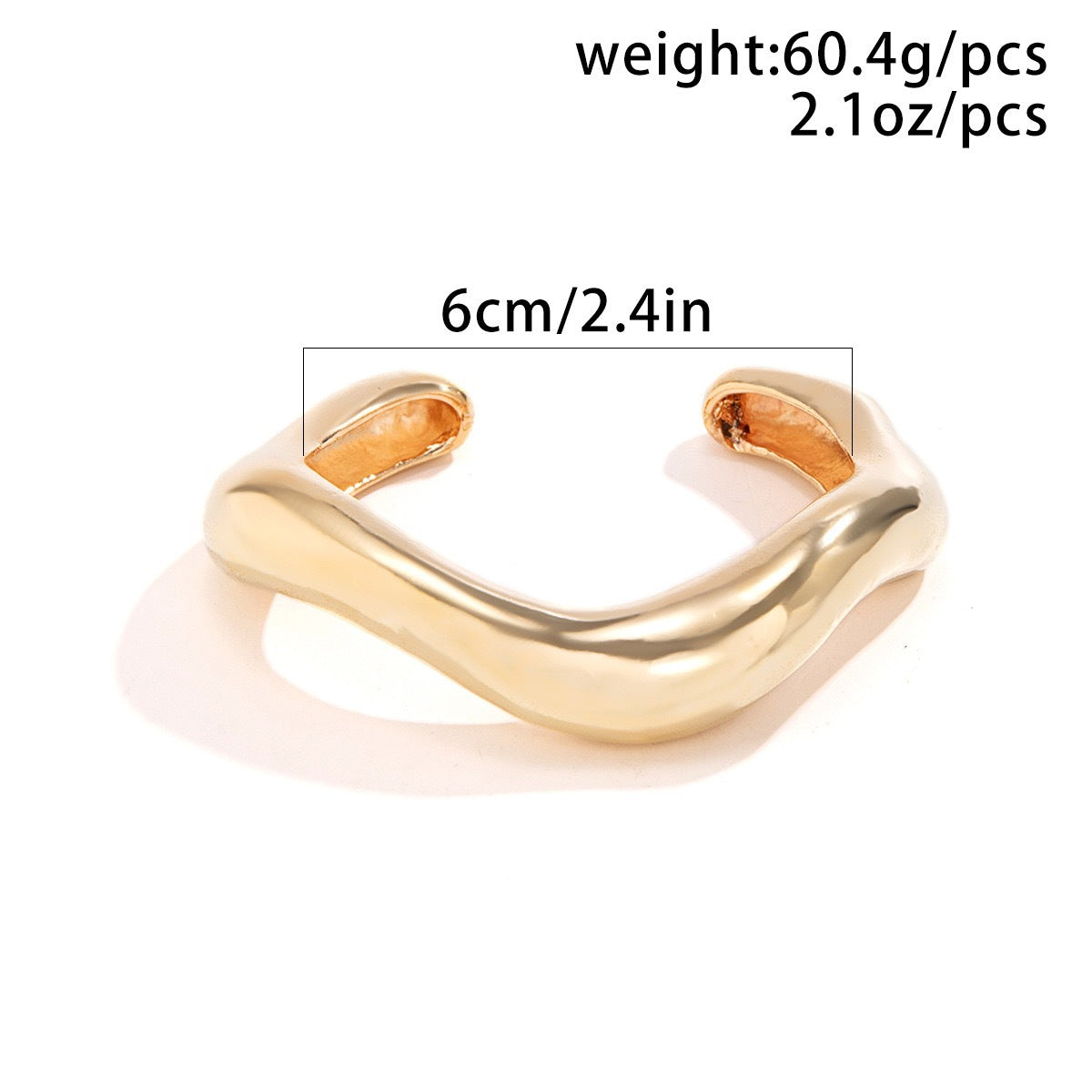 Cute Exaggerated Simple Style Irregular Metal Bangle, set of 3