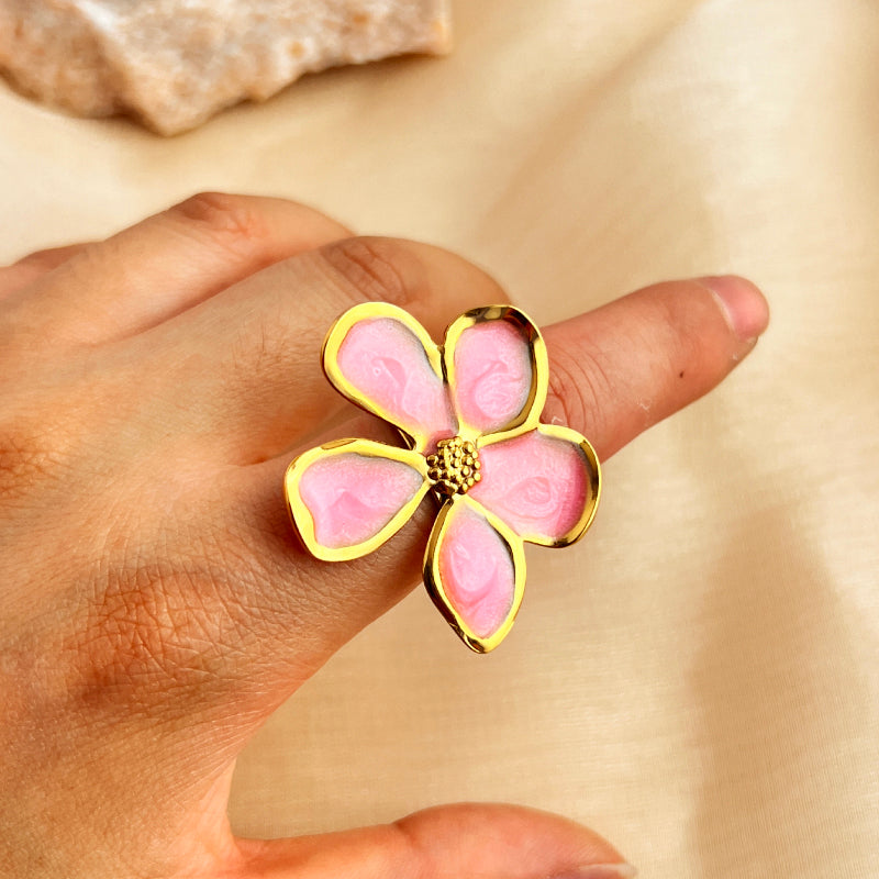 Retro Flower 304 Stainless Steel  Rings