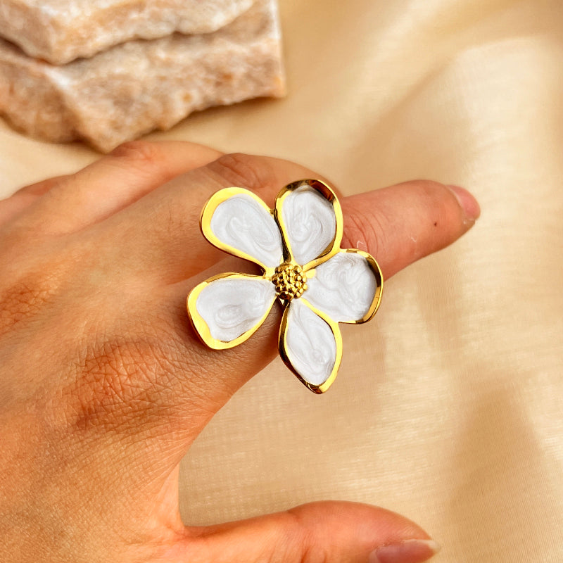 Retro Flower 304 Stainless Steel  Rings