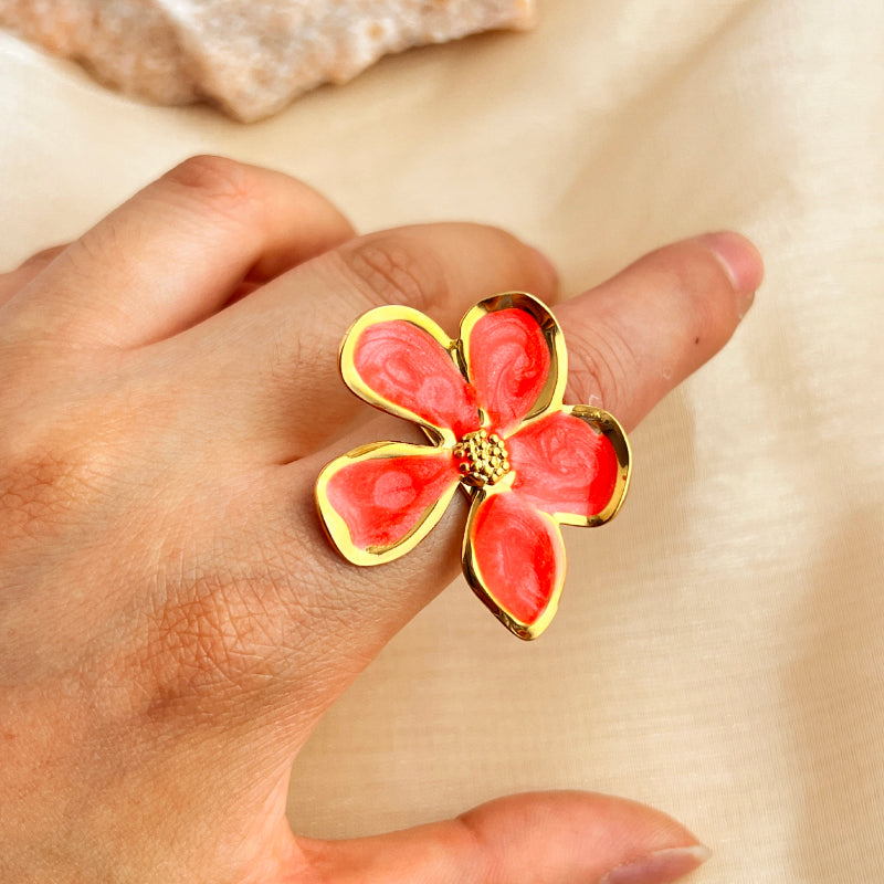 Retro Flower 304 Stainless Steel  Rings