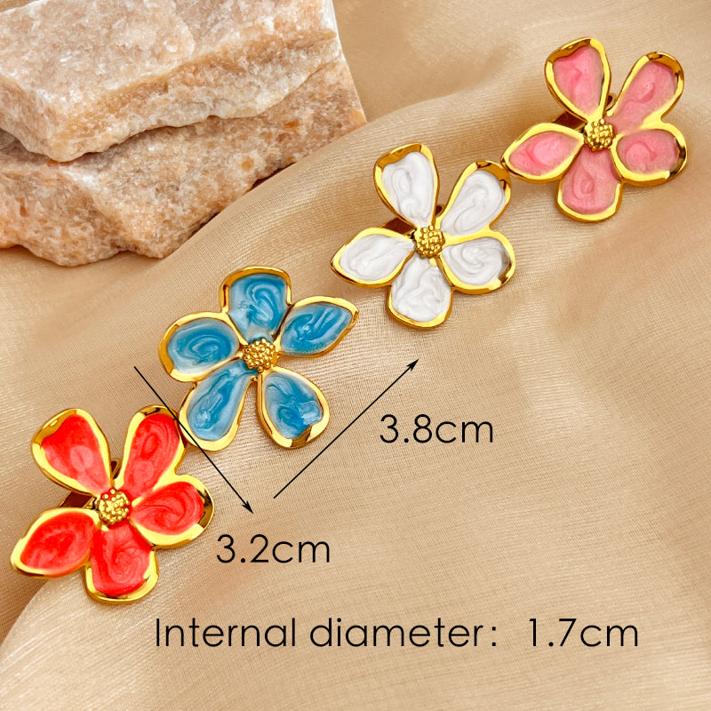 Retro Flower 304 Stainless Steel  Rings