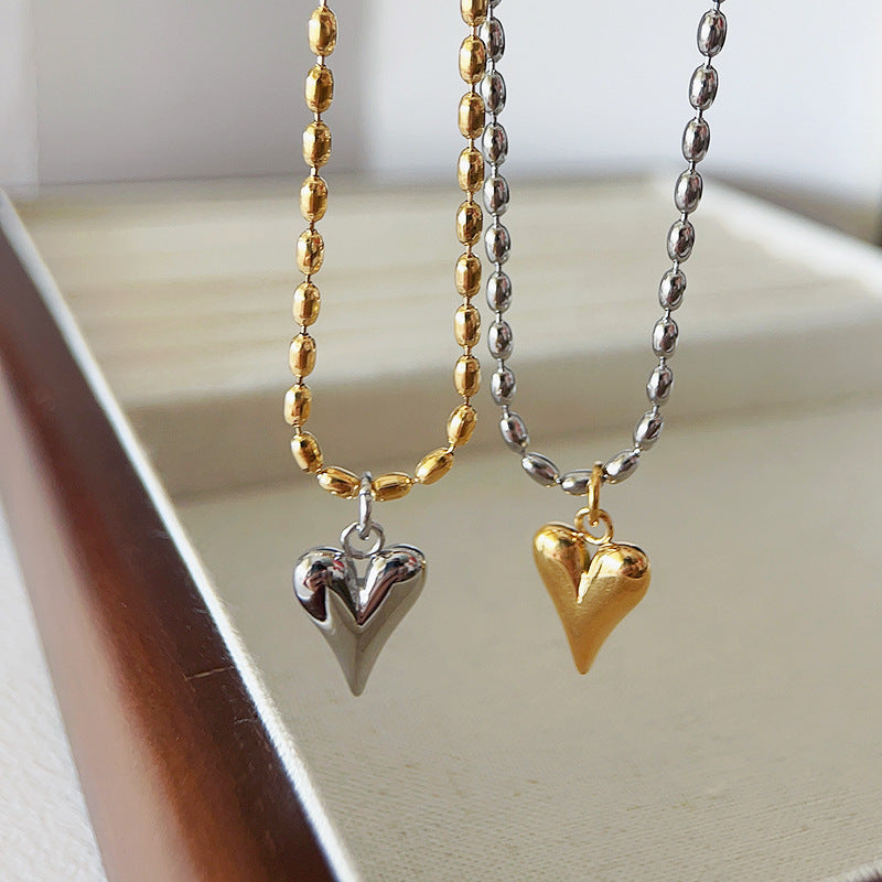 Heart Shape Titanium Steel Plating Pendant Necklace