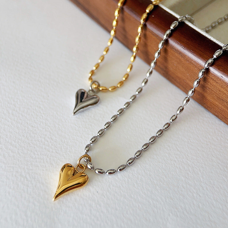 Heart Shape Titanium Steel Plating Pendant Necklace