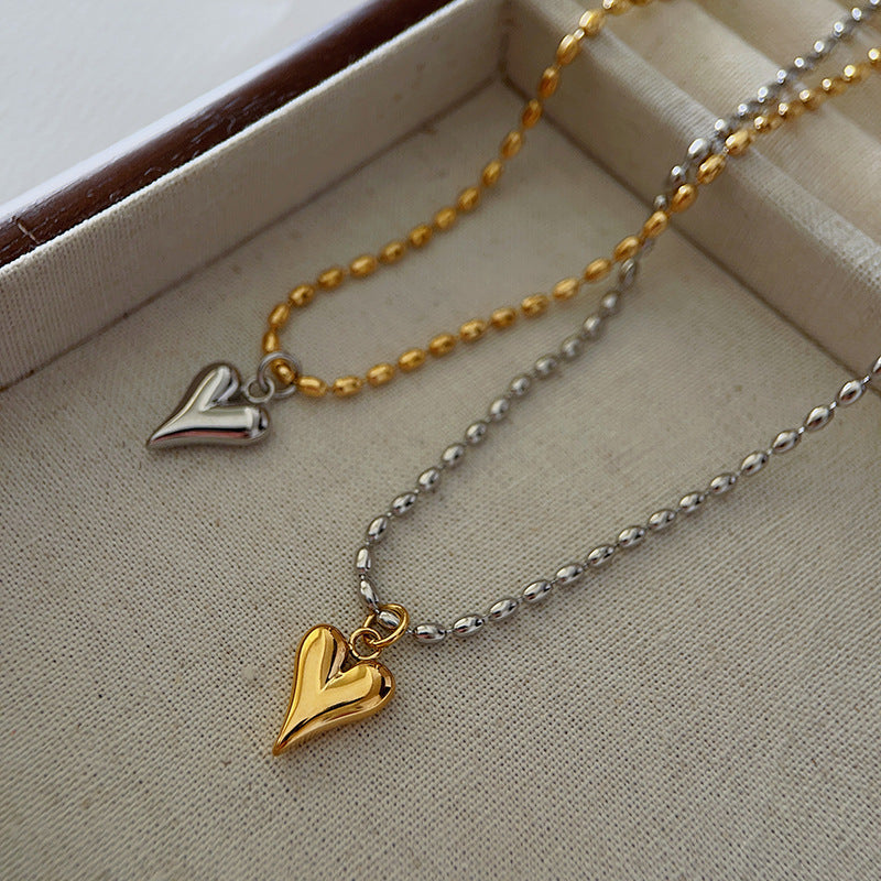 Heart Shape Titanium Steel Plating Pendant Necklace