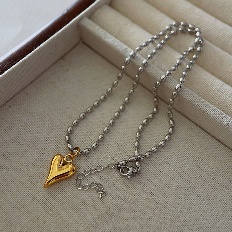 Heart Shape Titanium Steel Plating Pendant Necklace