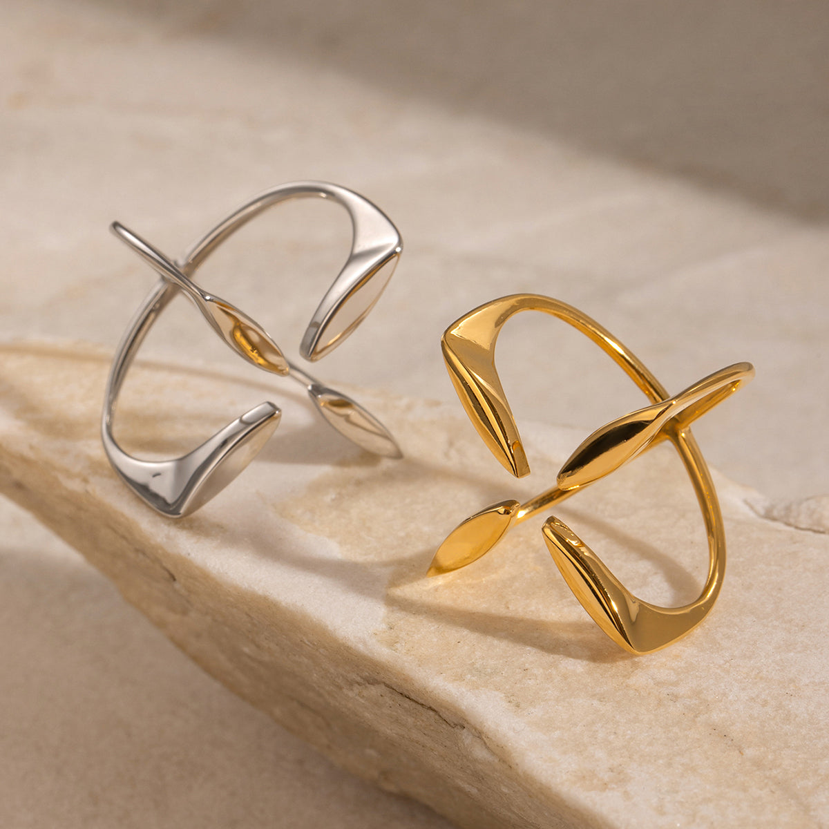 Geometric 304 Stainless Steel Open Rings