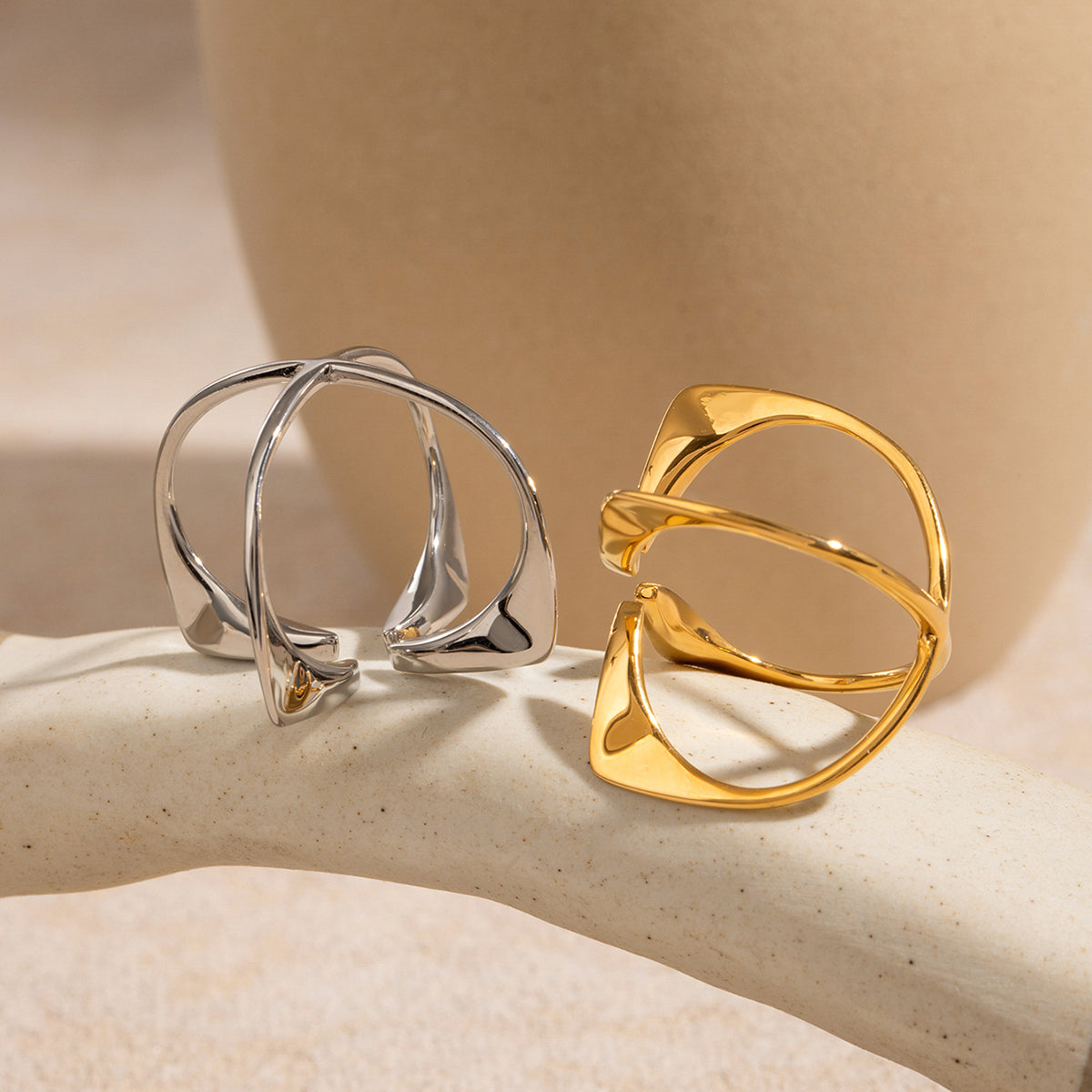 Geometric 304 Stainless Steel Open Rings