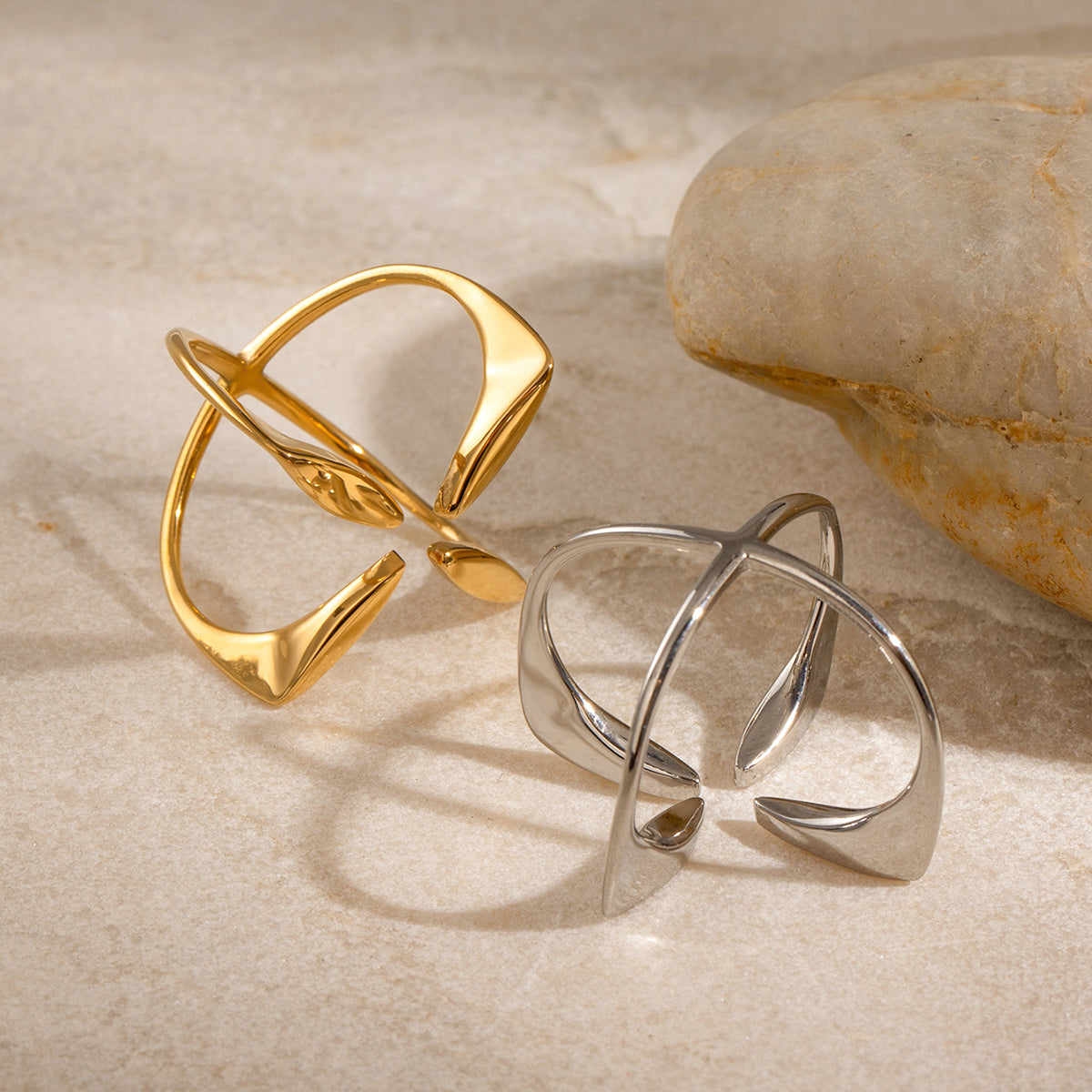 Geometric 304 Stainless Steel Open Rings