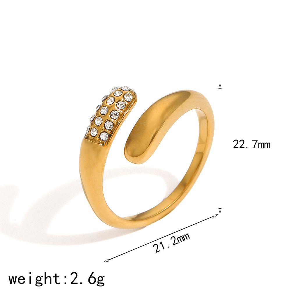 Geometric 304 Stainless Steel 18K Gold Plated Polishing Open Rings