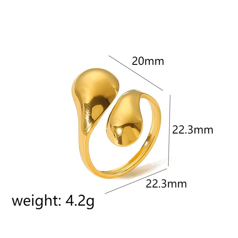 Geometric 304 Stainless Steel 18K Gold Plated Polishing Open Rings