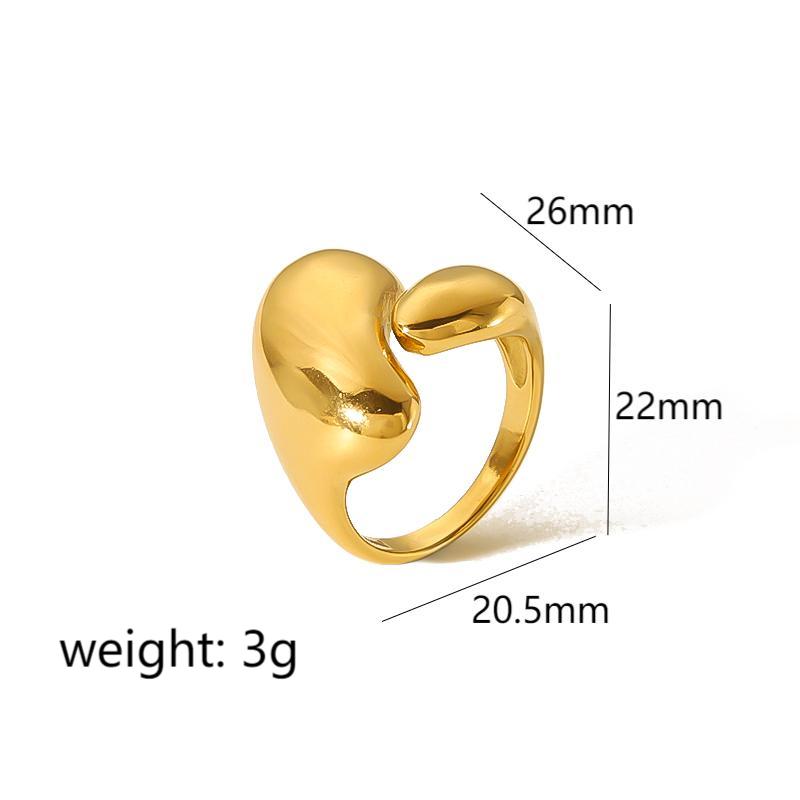 Geometric 304 Stainless Steel 18K Gold Plated Polishing Open Rings