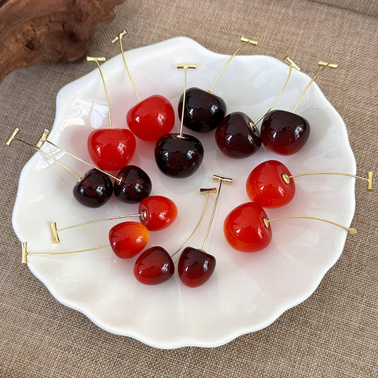 Sweet Cherry Resin Drop Earrings