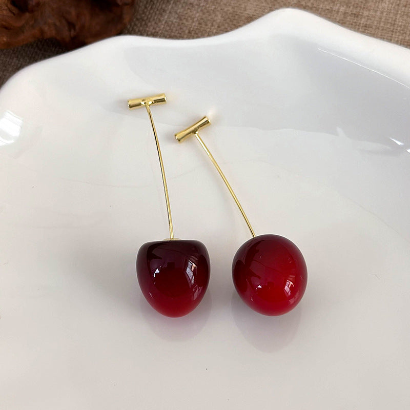 Sweet Cherry Resin Drop Earrings