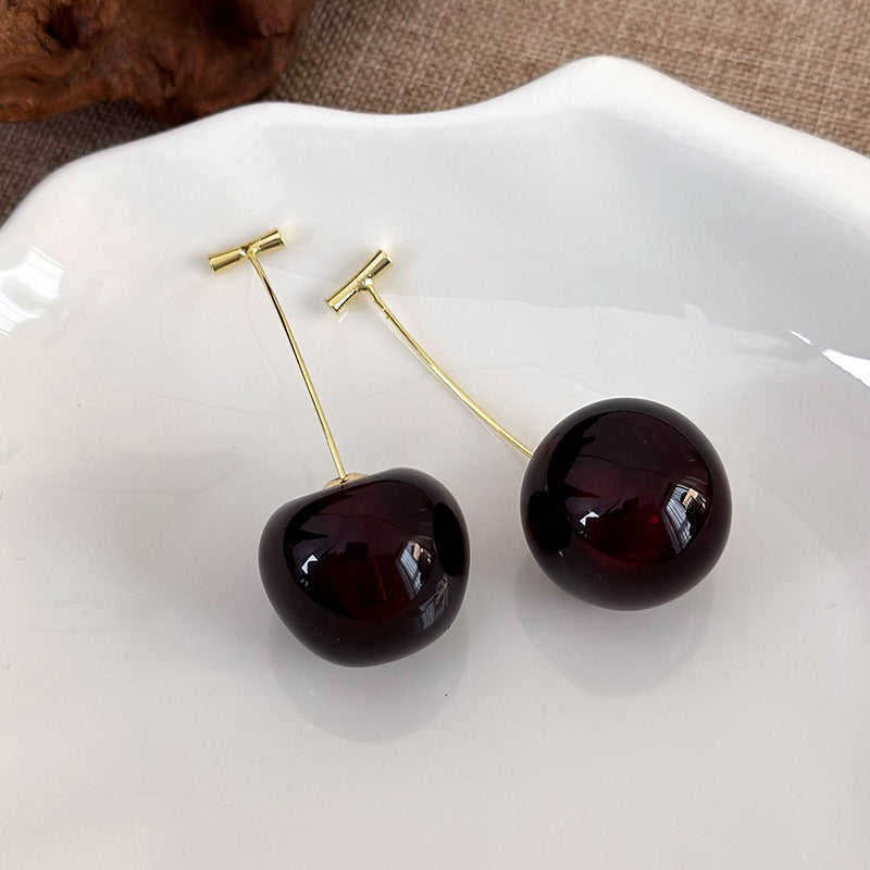 Sweet Cherry Resin Drop Earrings