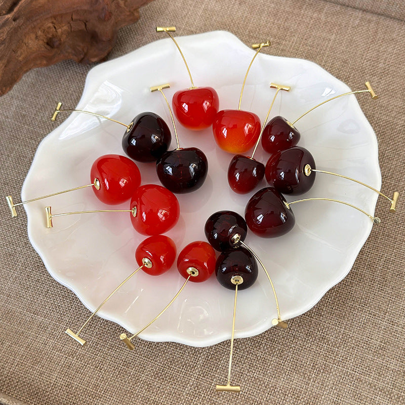 Sweet Cherry Resin Drop Earrings