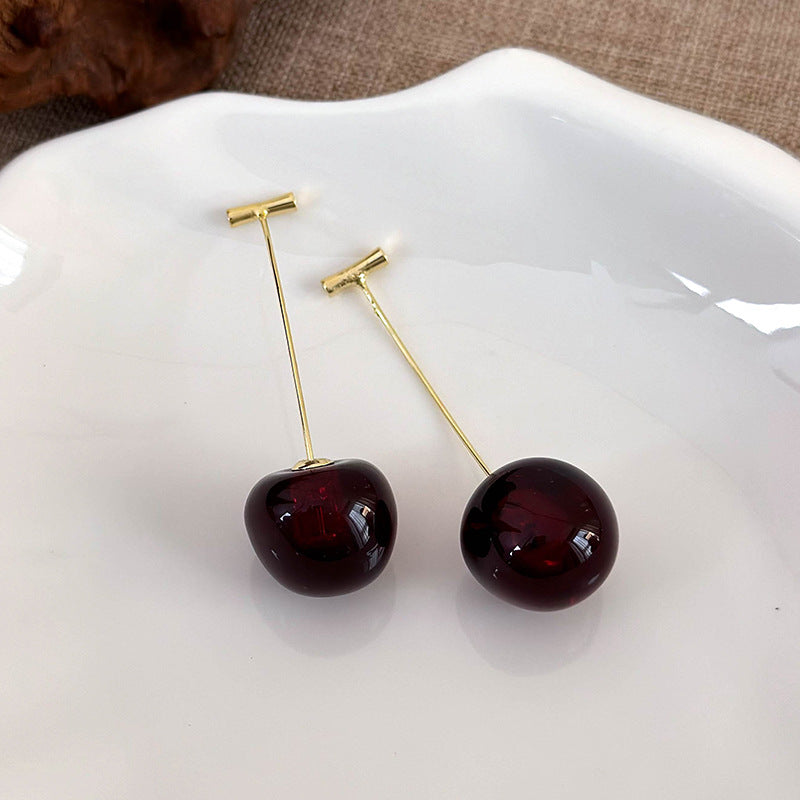 Sweet Cherry Resin Drop Earrings