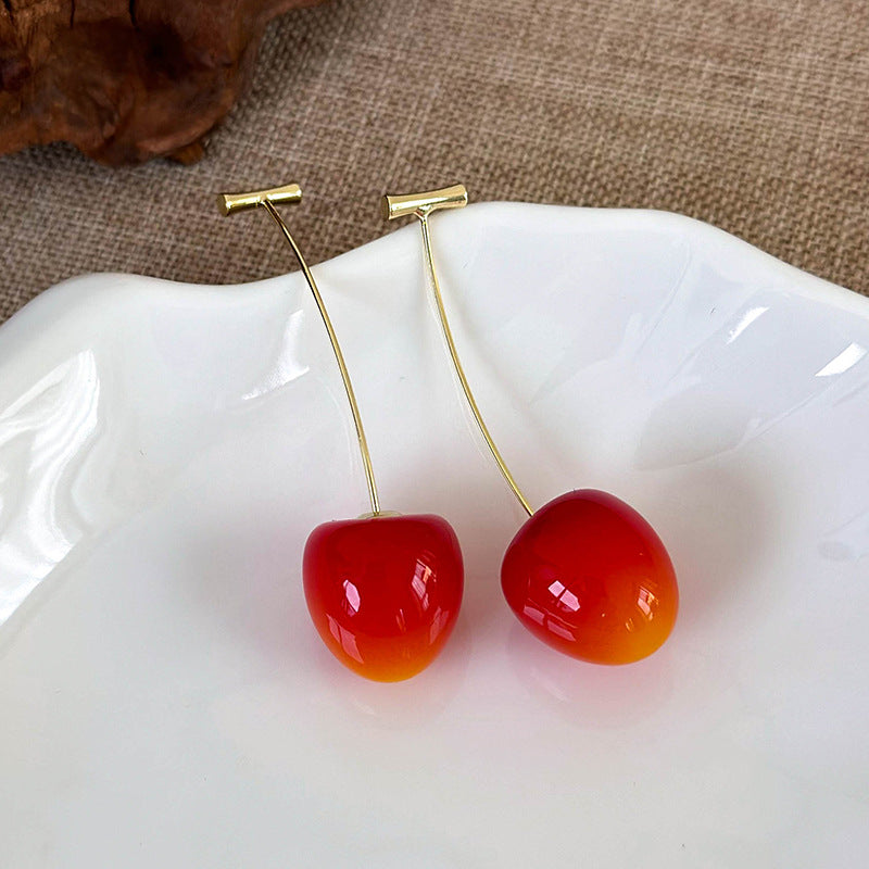 Sweet Cherry Resin Drop Earrings