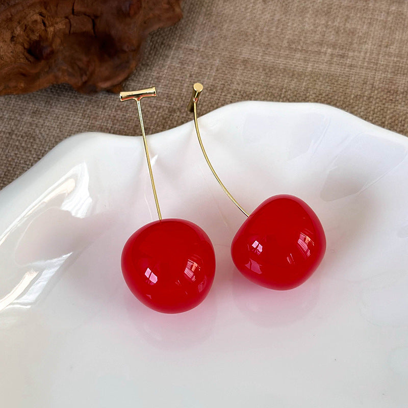 Sweet Cherry Resin Drop Earrings