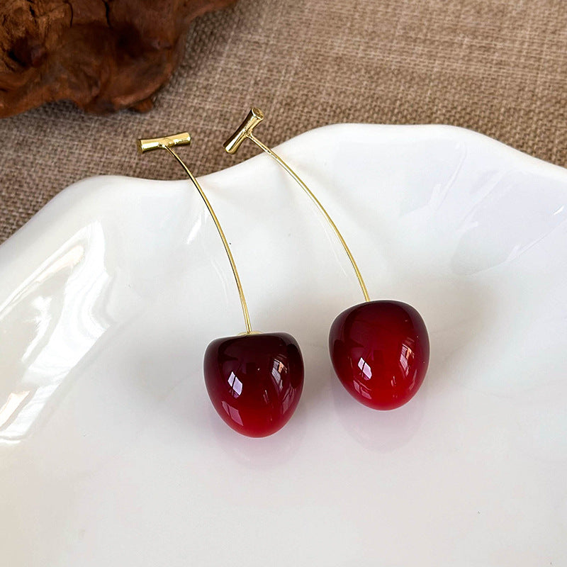 Sweet Cherry Resin Drop Earrings