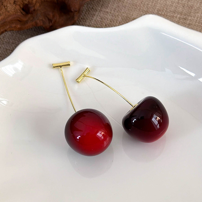 Sweet Cherry Resin Drop Earrings