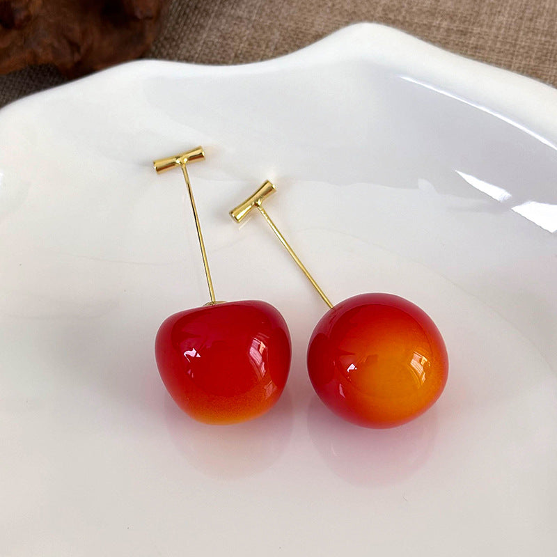 Sweet Cherry Resin Drop Earrings