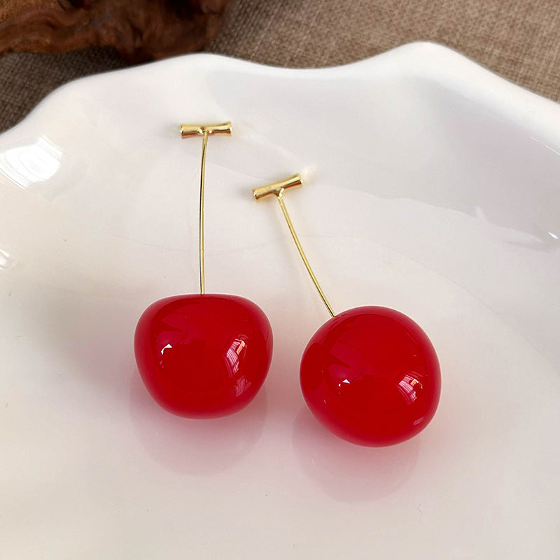 Sweet Cherry Resin Drop Earrings