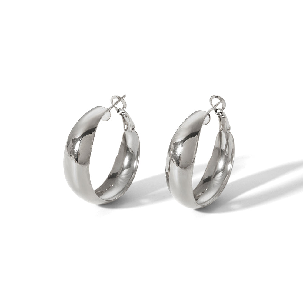 Classic Style Round 304 Stainless Steel  Earrings