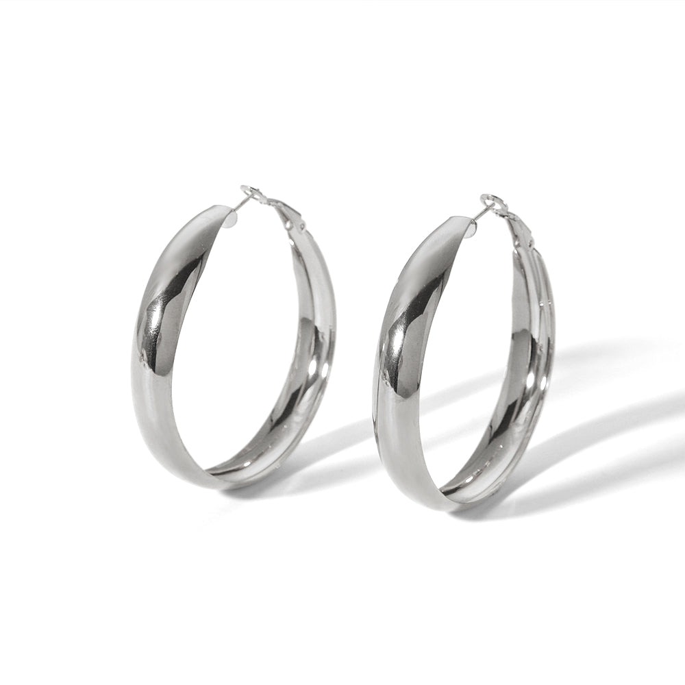 Classic Style Round 304 Stainless Steel  Earrings