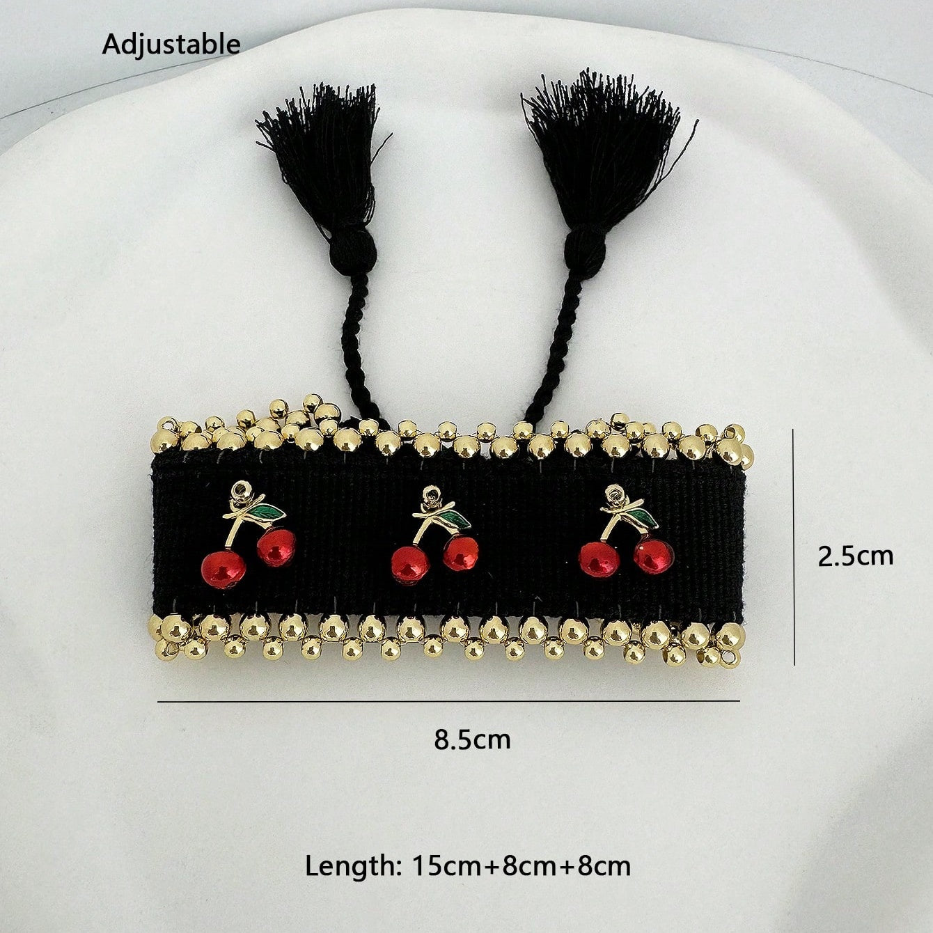 Ethnic Style Cherry Cotton Blend Brass  Drawstring Bracelets