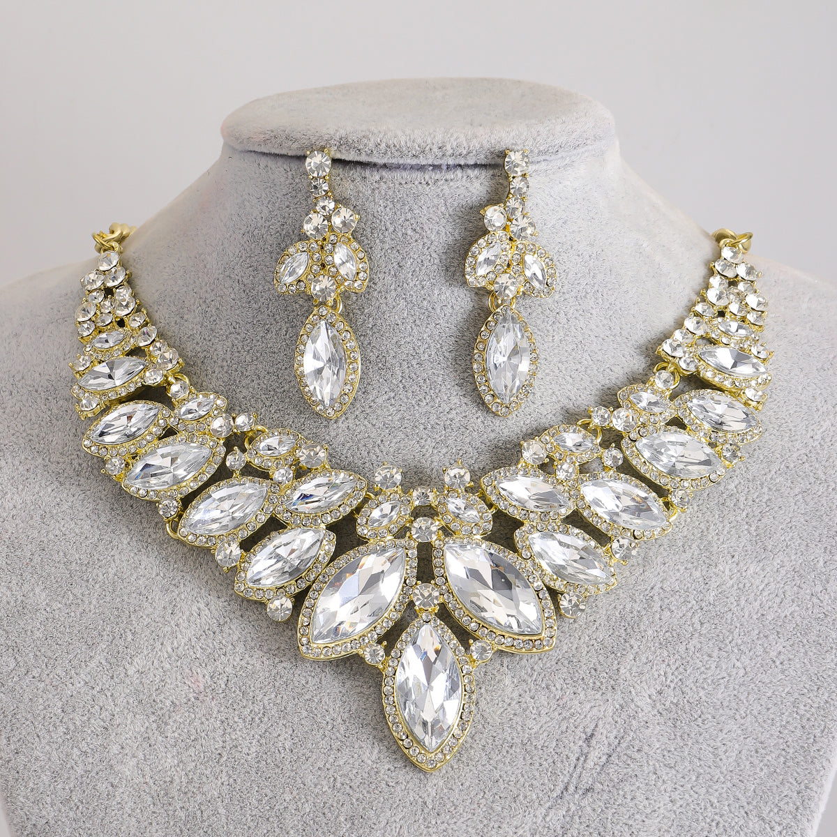 Glam Luxurious Shiny Droplets Rhombus Alloy Women's Jewelry Set