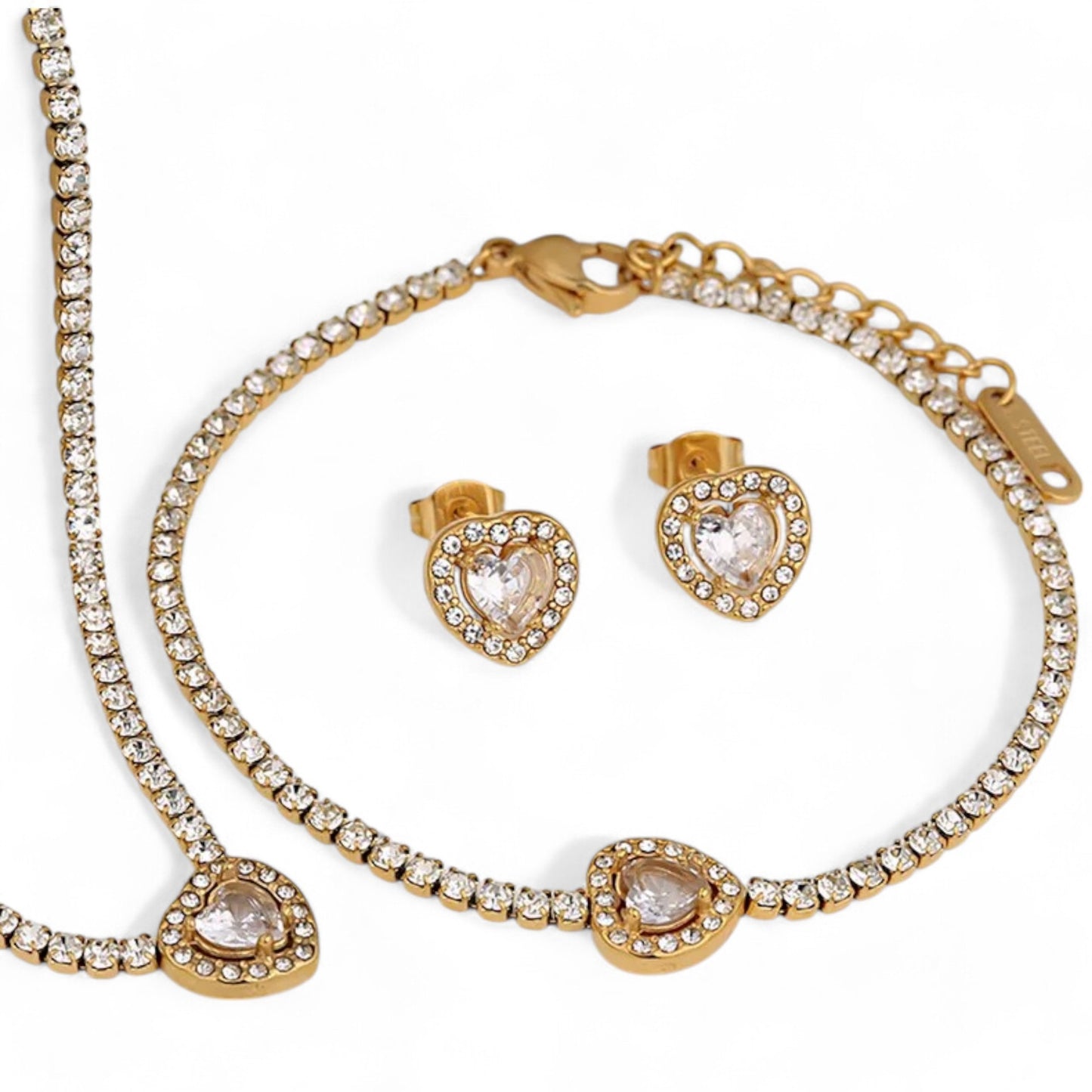 Glam Luxurious 304 Stainless Steel Jewelry Set