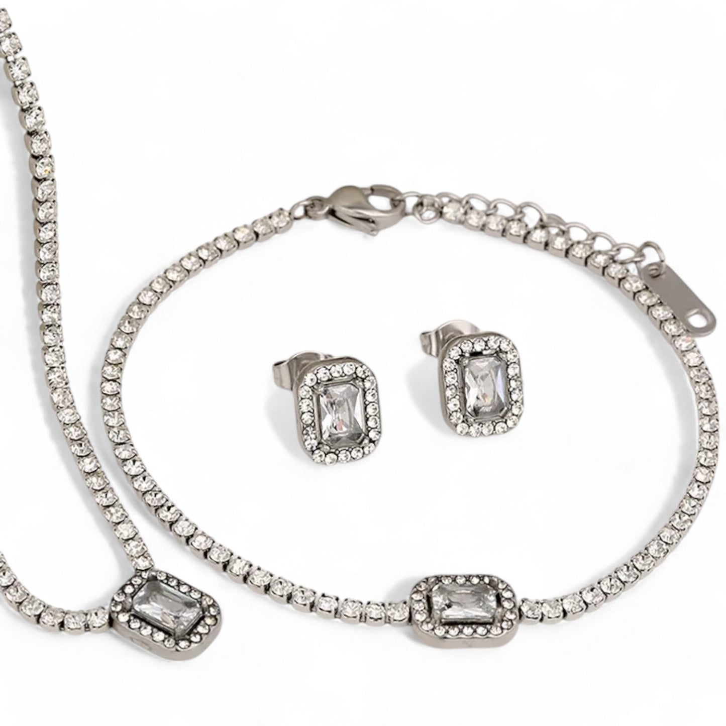 Glam Luxurious 304 Stainless Steel Jewelry Set