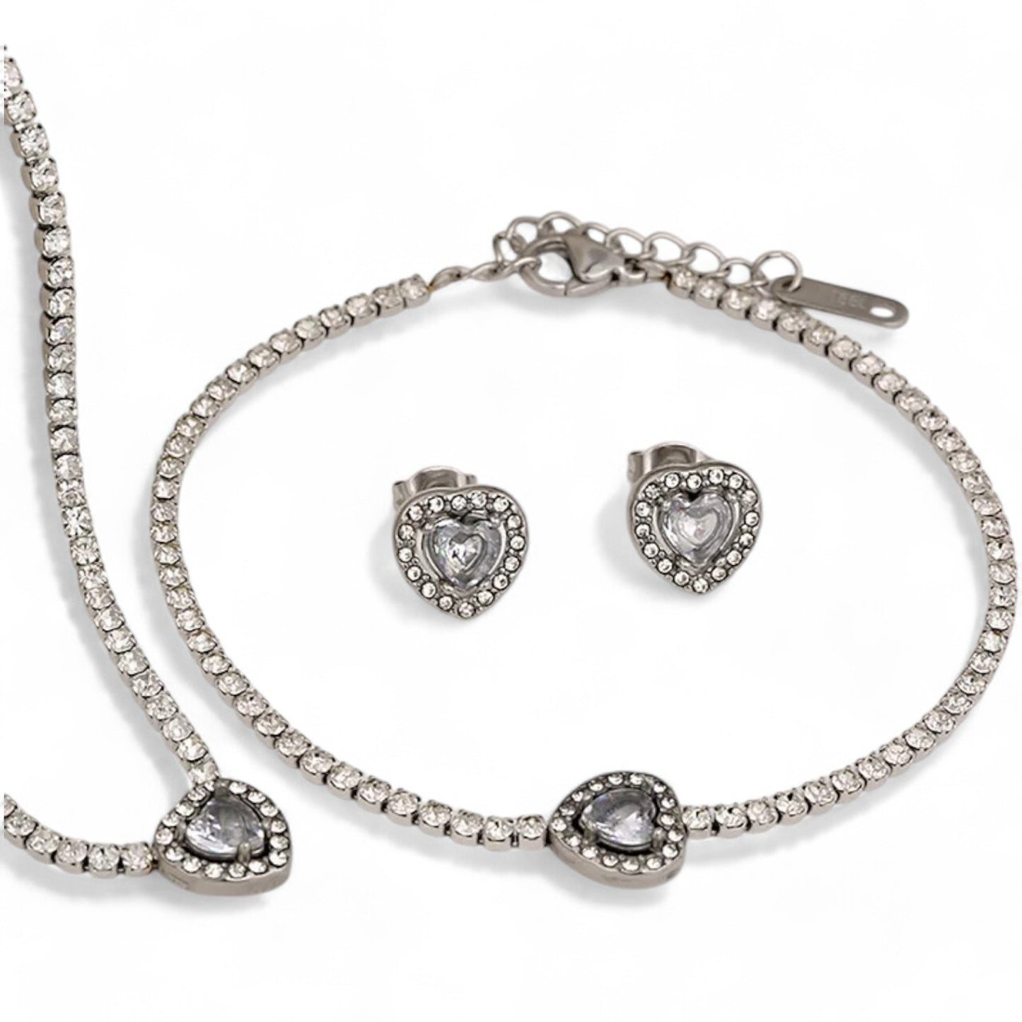 Glam Luxurious 304 Stainless Steel Jewelry Set