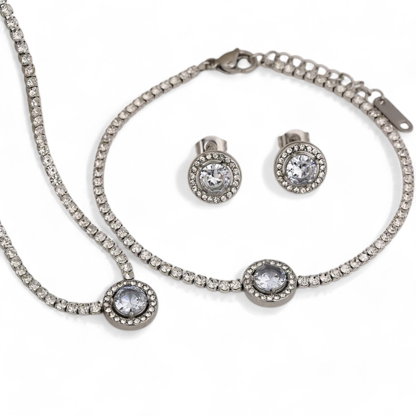 Glam Luxurious 304 Stainless Steel Jewelry Set