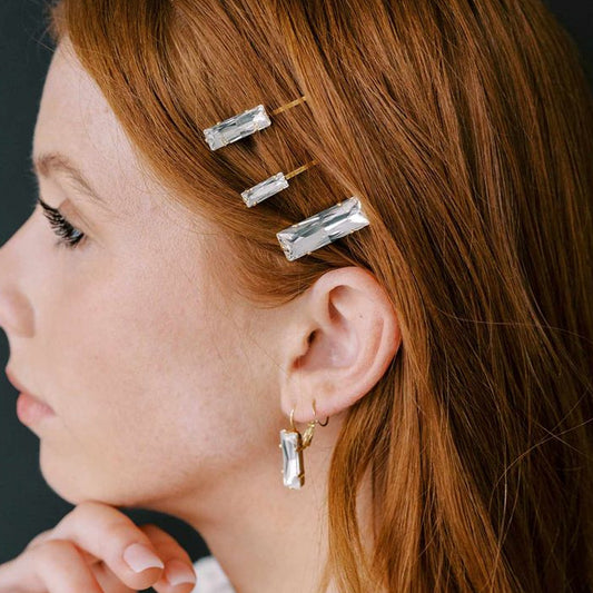 Women's IG Style Simple Style Rectangle Rhinestone Copper Plating Hair Clip