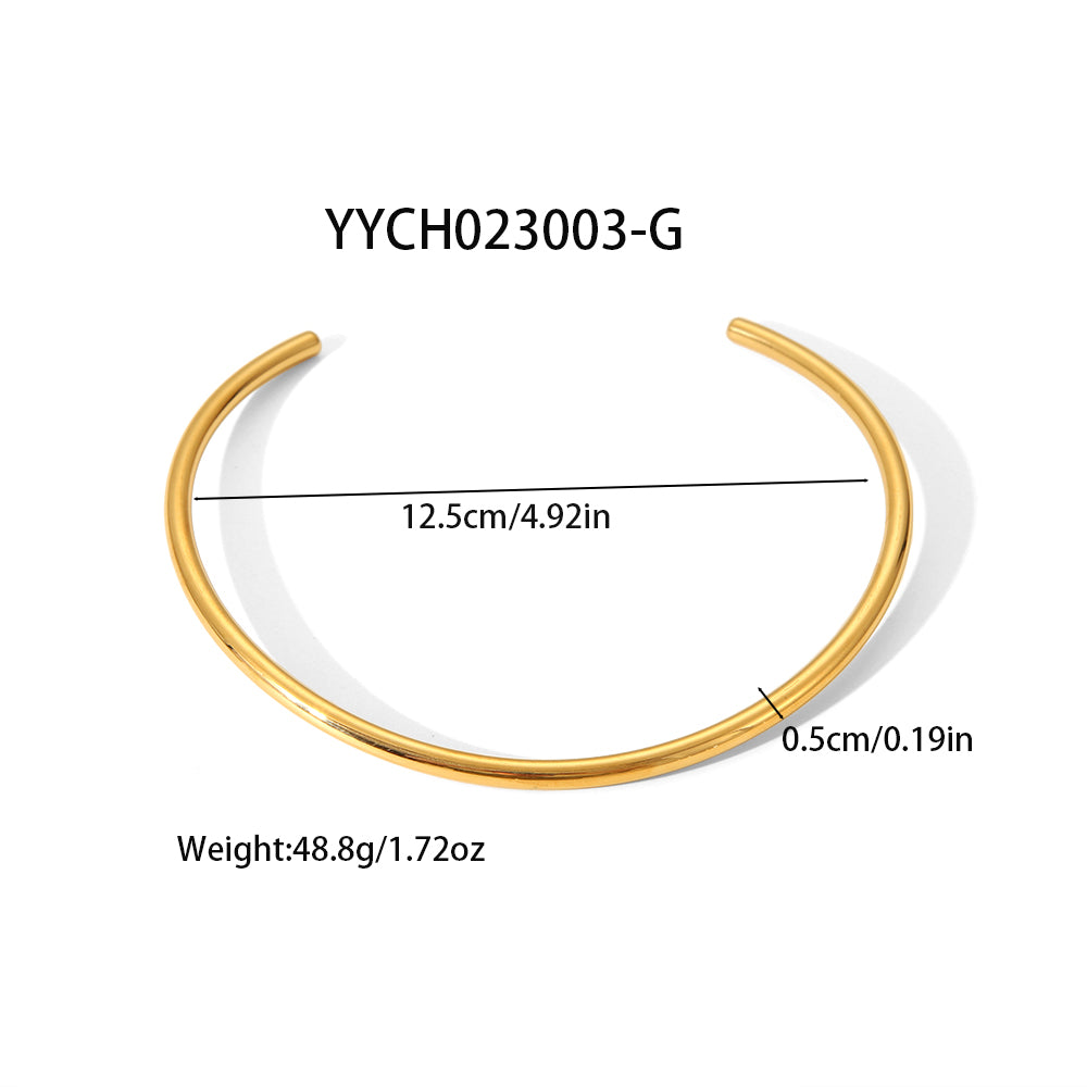 Simple Style Lines 304 Stainless Steel 18K Gold Plated Polishing Plating Choker