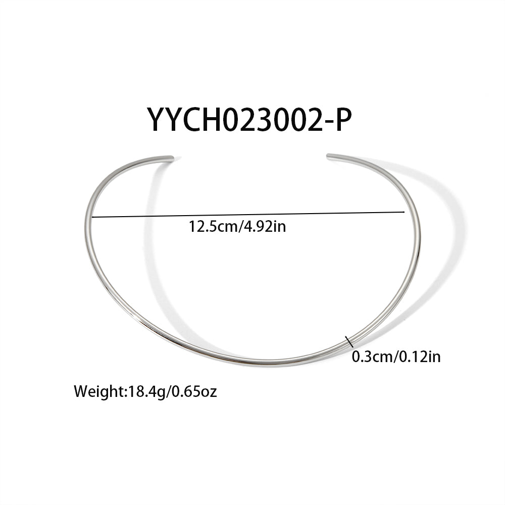 Simple Style Lines 304 Stainless Steel 18K Gold Plated Polishing Plating Choker